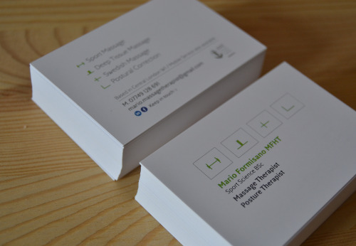 Business Card, Artwork for Massage Therapist based in Central London.