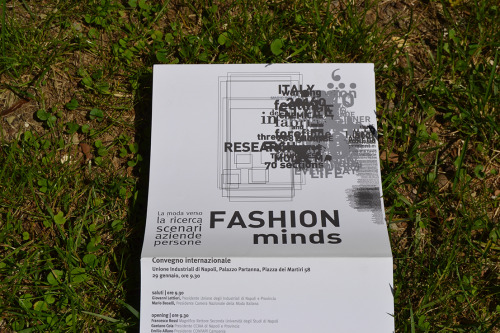 Visual identity, Artwork and Organisation for International conference Fashion Minds. La modaverso la ricerca. Scenari, aziende, persone (Fashion Mind. Fashion toward research. Scenarios, companies, people).